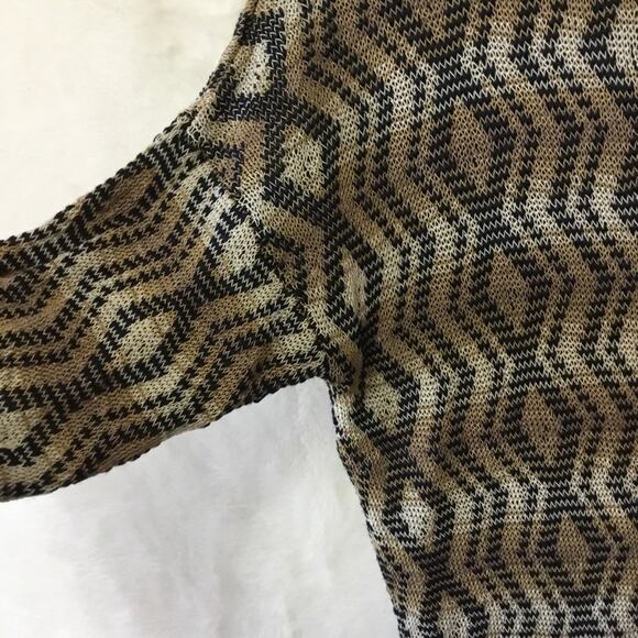 Club Monaco Brown Diamond-Patterned Knit Top - Picture 4 of 9